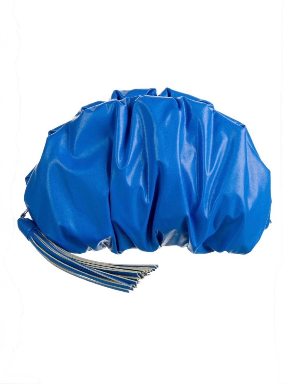 Rebecca Minkoff Blue Ruched Clutch Bag – Leather Tassel